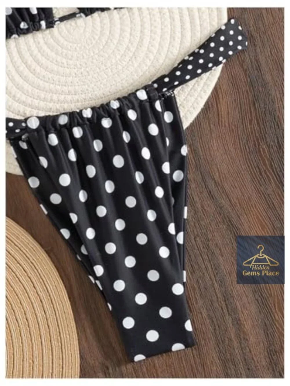 Women's 2 Piece Polka Dot Halter Triangle Bikini Set High Cut Swimwear